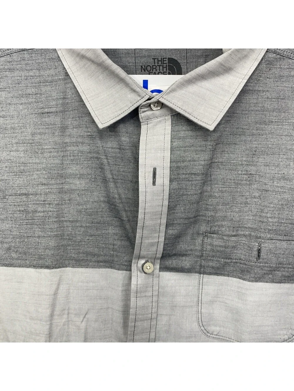The North Face Mens Shirt 2XL Gray Long Sleeve Button Up Outdoor Hiking